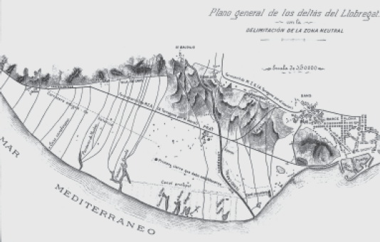 Plànol del delta del Llobregat (1899)
